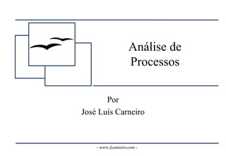 Análise de 
Processos 
Por 
José Luís Carneiro 
- www.jlcarneiro.com - 
 