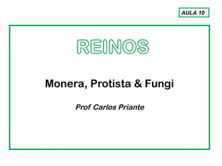 Monera, Protista & Fungi
Prof Carlos Priante
AULA 10
 