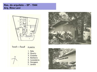 Res. do arquiteto – SP - 1944 Arq. Rino Levi 