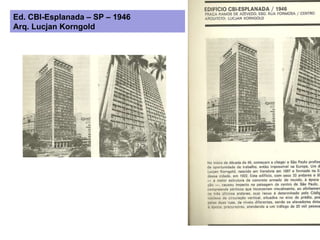 Ed. CBI-Esplanada – SP – 1946 Arq. Lucjan Korngold 