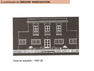 A contribuição de  GREGORI  WARCHAVCHIK Casa do arquiteto – 1927-28 