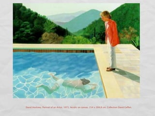David Hockney. Portrait of an Artist. 1971. Acrylic on canvas. 214 x 304,8 cm. Collection David Geffen.
 