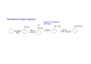 Exemplo de síntese orgânica
                              Orgânica 2- Reação de
                              eliminação
 