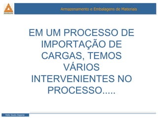 EM UM PROCESSO DE IMPORTAÇÃO DE CARGAS, TEMOS VÁRIOS INTERVENIENTES NO PROCESSO..... 