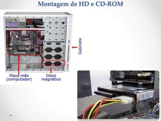 Montagem de HD e CD-ROM
 