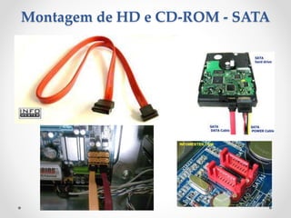 Montagem de HD e CD-ROM - SATA
 