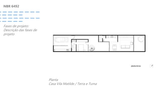 NBR 6492
Fases de projeto:
Descrição das fases de
projeto
Planta
Casa Vila Matilde / Terra e Tuma
 