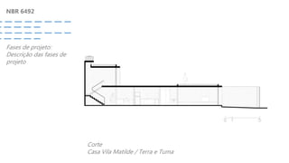 NBR 6492
Fases de projeto:
Descrição das fases de
projeto
Corte
Casa Vila Matilde / Terra e Tuma
 