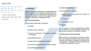 NBR 6492
Fases de projeto:
Descrição das fases de
projeto
 