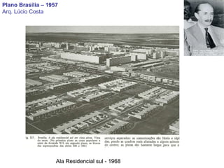 Plano Brasília – 1957 Arq. Lúcio Costa Ala Residencial sul - 1968 