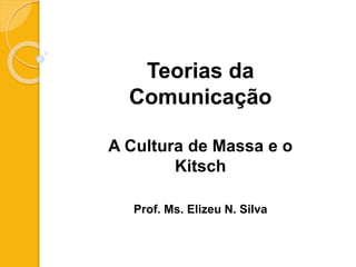 Teorias da Comunicação
Guy Debord – A sociedade do espetáculo
Prof. Ms. Elizeu Silva
 