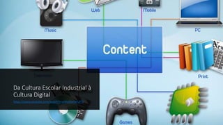 Da Cultura Escolar Industrial à
Cultura Digital
https://www.youtube.com/watch?v=pWuMwjWUPTc
 