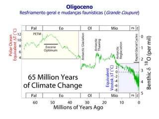Oligoceno
Resfriamento geral e mudanças faunísticas (Grande Coupure)
 