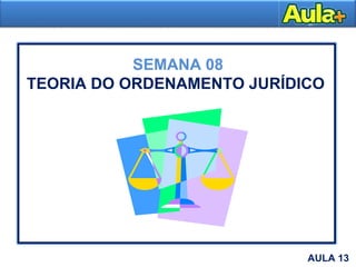 2
SEMANA 08
TEORIA DO ORDENAMENTO JURÍDICO
AULA 13
 
