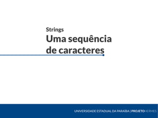 Aula 13 - Trabalhando com strings | PDF