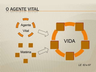 O AGENTE VITAL


      Agente
       Vital


                 VIDA

      Matéria


                        LE 63 e 67
 