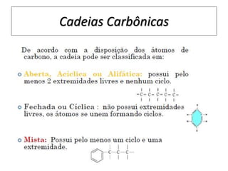Cadeias Carbônicas
 
