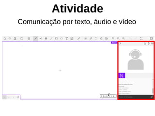 Atividade
Comunicação por texto, áudio e vídeo
 