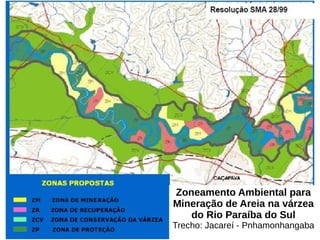 Zoneamento Ambiental para
Mineração de Areia na várzea
do Rio Paraíba do Sul
Trecho: Jacareí - Pnhamonhangaba
 