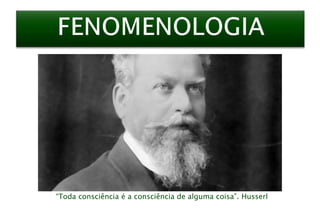 “Toda consciência é a consciência de alguma coisa”. Husserl
 