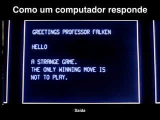 Como um computador responde
Entrada
ProcessamentoSaída
 