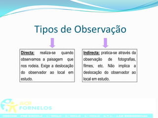 Tipos de Observação