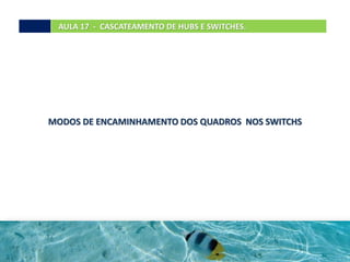 AULA 17 - CASCATEAMENTO DE HUBS E SWITCHES.
MODOS DE ENCAMINHAMENTO DOS QUADROS NOS SWITCHS
 