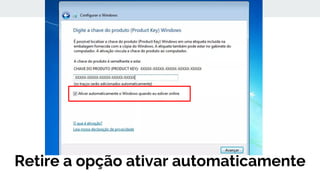 Retire a opção ativar automaticamente
 