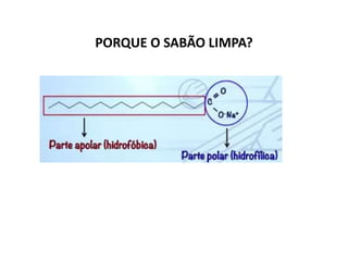 PORQUE O SABÃO LIMPA?
 