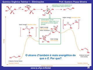 Química Orgânica Teórica 1 – Eliminações

Prof. Gustavo Pozza Silveira

O alceno Z também é mais energético do
que o E. Por que?

www.iq.ufrgs.br/biolab

26

 