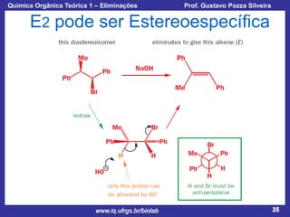 Química Orgânica Teórica 1 – Eliminações

Prof. Gustavo Pozza Silveira

E2 pode ser Estereoespecífica

www.iq.ufrgs.br/biolab

35

 