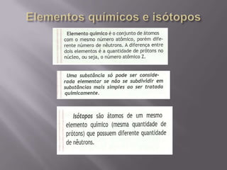 Elementos químicos e isótopos