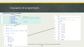 Linguagens de programação
Professor Ariel da Silva Dias - www.arieldias.com - Obra Gratuita, proibida reprodução e
venda
 