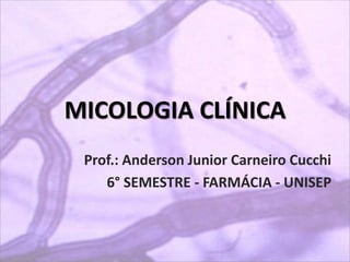 MICOLOGIA CLÍNICA
Prof.: Anderson Junior Carneiro Cucchi
6° SEMESTRE - FARMÁCIA - UNISEP
 