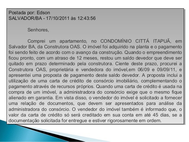 Aula 1 Carta Argumentativa de Reclamação e/ou de Solicitação