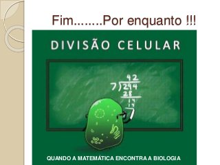 Fim........Por enquanto !!!
QUANDO A MATEMÁTICA ENCONTRA A BIOLOGIA
 