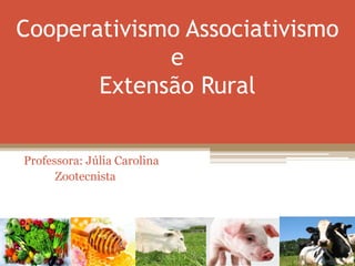 Cooperativismo Associativismo
e
Extensão Rural
Professora: Júlia Carolina
Zootecnista
 