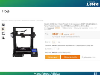 Hoje
Manufatura Aditiva 15
 