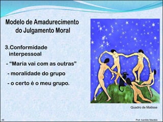 Prof. Ivanildo Macêdo
3.Conformidade
interpessoal
- “Maria vai com as outras”
- moralidade do grupo
- o certo é o meu grupo.
49
Quadro de Matisse
 