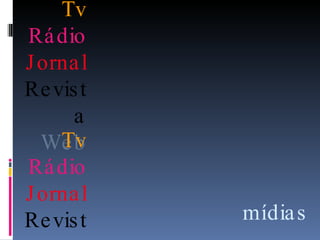 mídias Tv Rádio Jornal Revista Web Tv Rádio Jornal Revista Web 