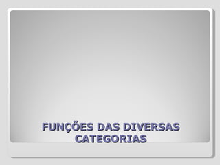 FUNÇÕES DAS DIVERSAS CATEGORIAS 
