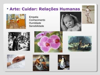 Arte: Cuidar: Relações Humanas Empatia Conhecimento Humildade Sensibilidade 