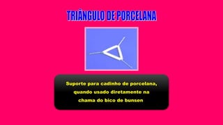 Suporte para cadinho de porcelana,
quando usado diretamente na
chama do bico de bunsen
 