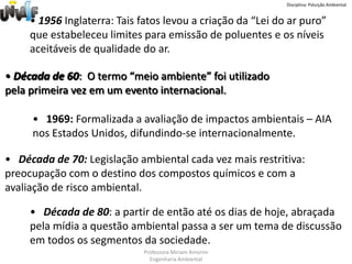 1872:  Periódico inglês Nature, faz uma minuciosa análise da qualidade do ar nas cidades inglesas de Londres e Manchester, inclusive apontando para as altas concentrações de SO2 observadas naquelas atmosferas urbanas.