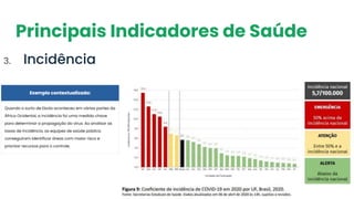 Principais Indicadores de Saúde
3. Incidência
 
