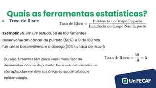 Quais as ferramentas estatísticas?
4. Taxa de Risco
 