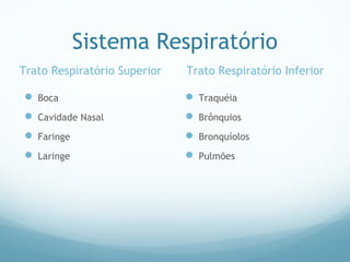 Fisiologia - Sistema Respiratorio