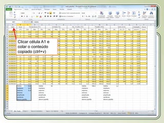 Título
Texto...
Clicar célula A1 e
colar o conteúdo
copiado (ctrl+v)
 