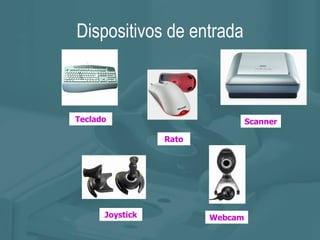 Dispositivos de entrada Teclado Rato Scanner Joystick Webcam 