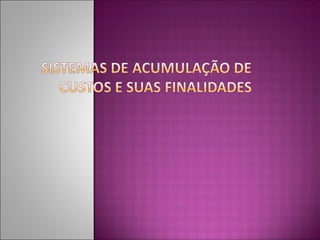 Contabilidade de Custos - Conceitos Básicos